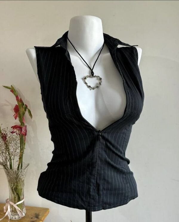 Tweed Halter Neck Waistcoat - Image 3